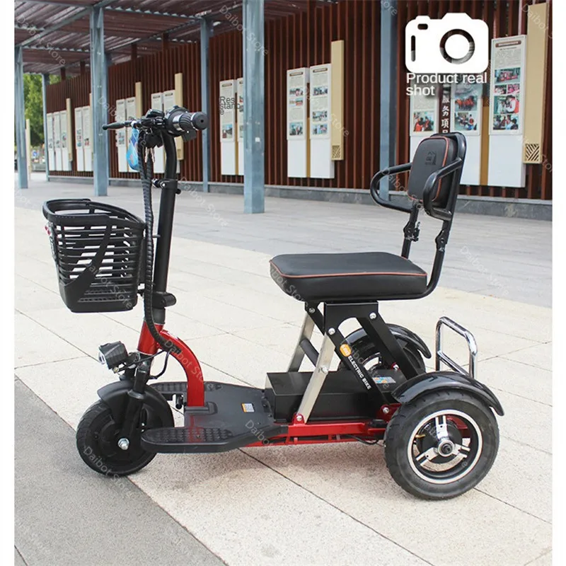 3 Wheel Electric Tricycle Adults 48V 300W Folding Three Wheel Electric Scooter For Elderly 8 Inch Mobility Scooters Disabled