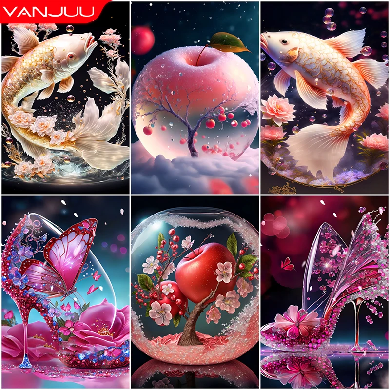 Goldfish DIY 5D Diamond painting Kit Fruit Diamond Mosaic Landscape Cross Diamond Embroidery Painter Home Decoration Painting