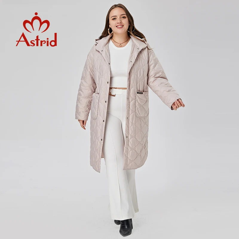 Astrid – parka à capuche pour femme, manteau Long, ample, rembourré, en coton fin, à la mode, collection printemps 2022