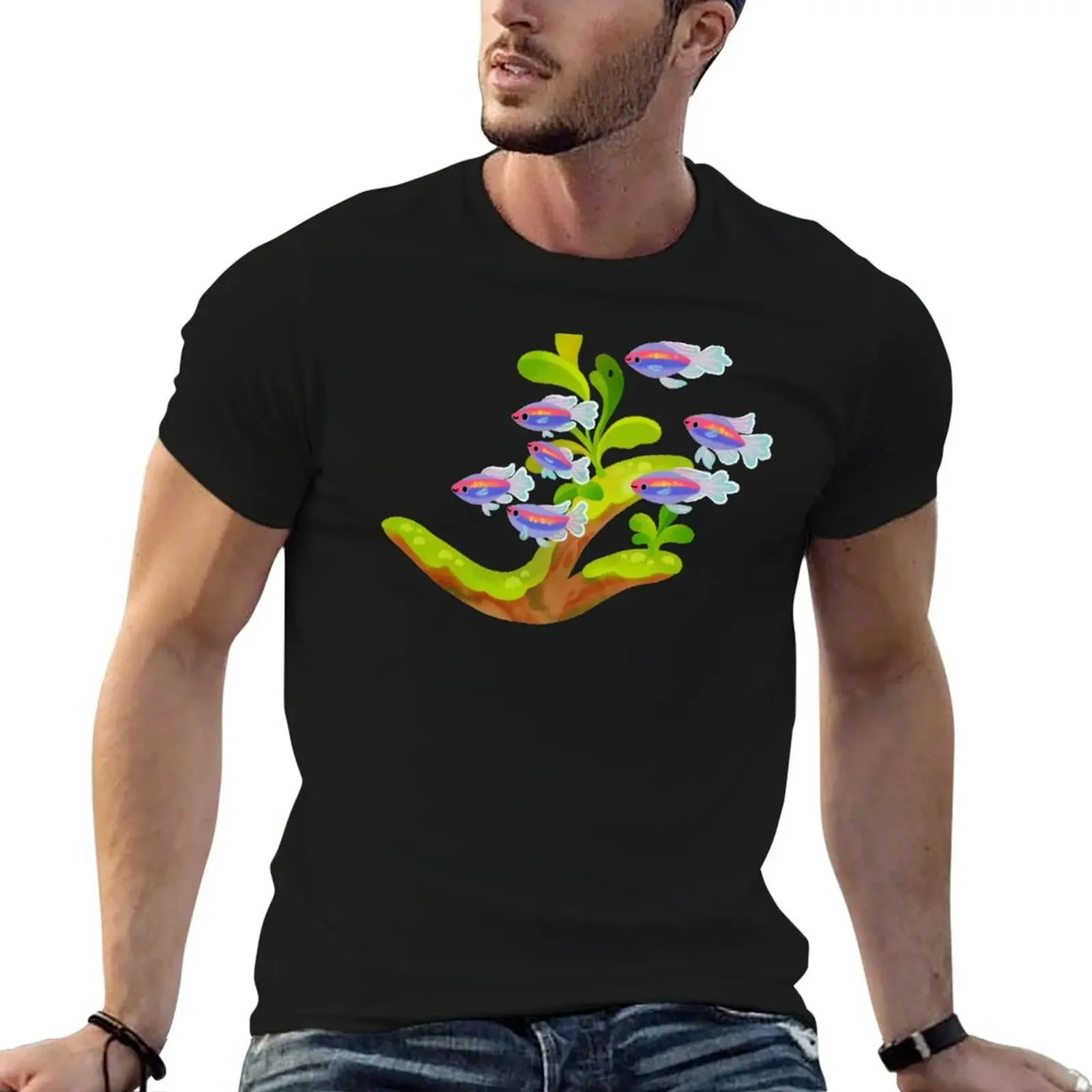 Fresh water fish and plants - Congo Tetra T-Shirt man clothes customs plain vintage t shirts black t-shirts for men