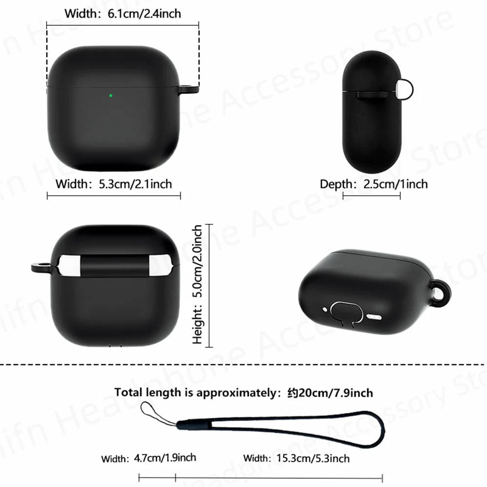 For 2024 New Apple AirPods 4 Case [visible front LED] With Lanyard Anti-lost Protect Cover For AirPods 4th Gen Wireless headset