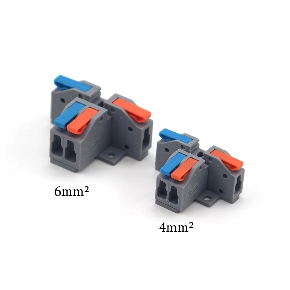 5PCS T Type Wire Connector 2 In 2 Out Electrical Cable Connectors Fast Terminals Docking Butt Plug Household Electrician Tools