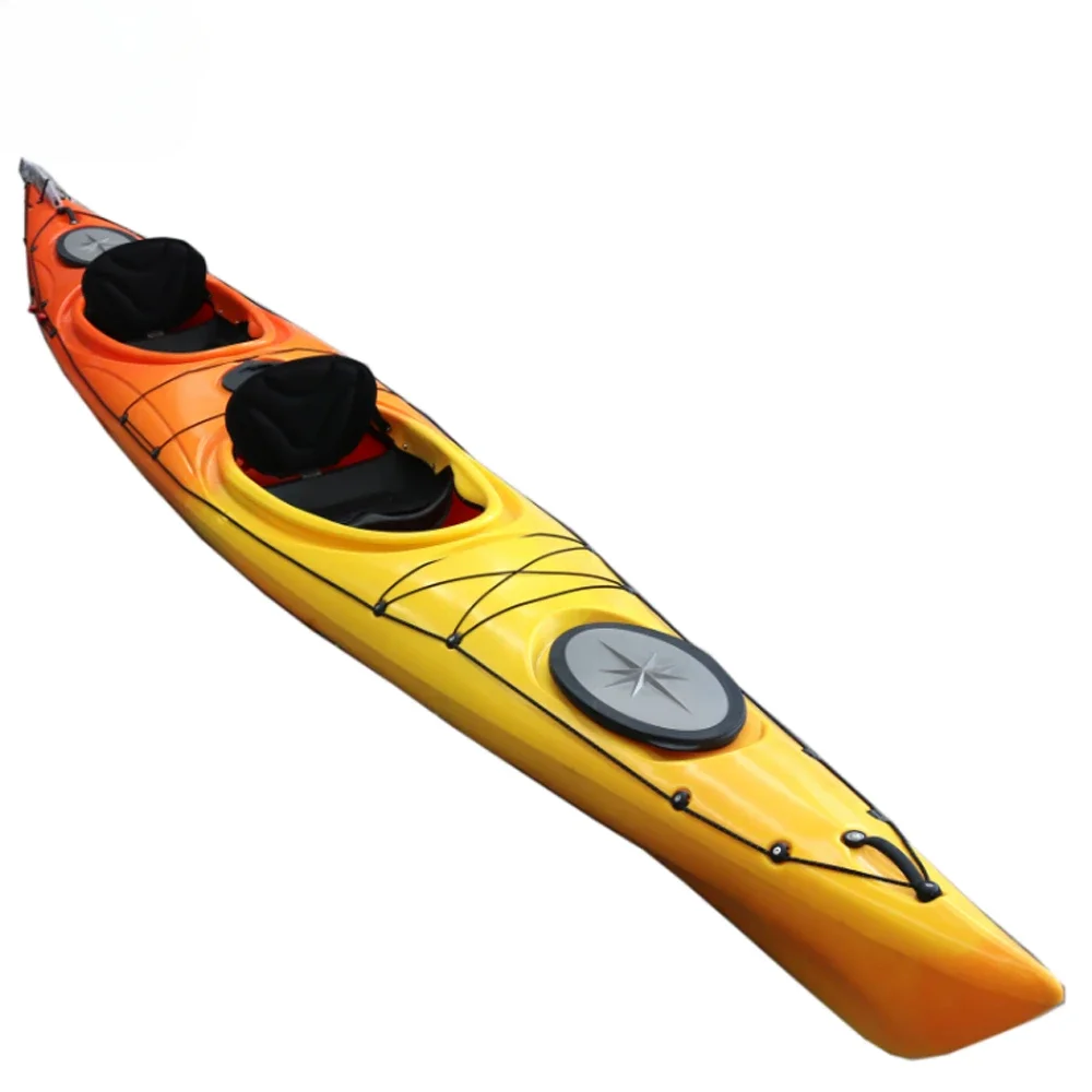 17.2' Double Seats Ocean Professional Kayak LLDPE CE Certificate Vicking/Drifting/Leisure Kayak for 2 Adults 525*68*43cm 42kg