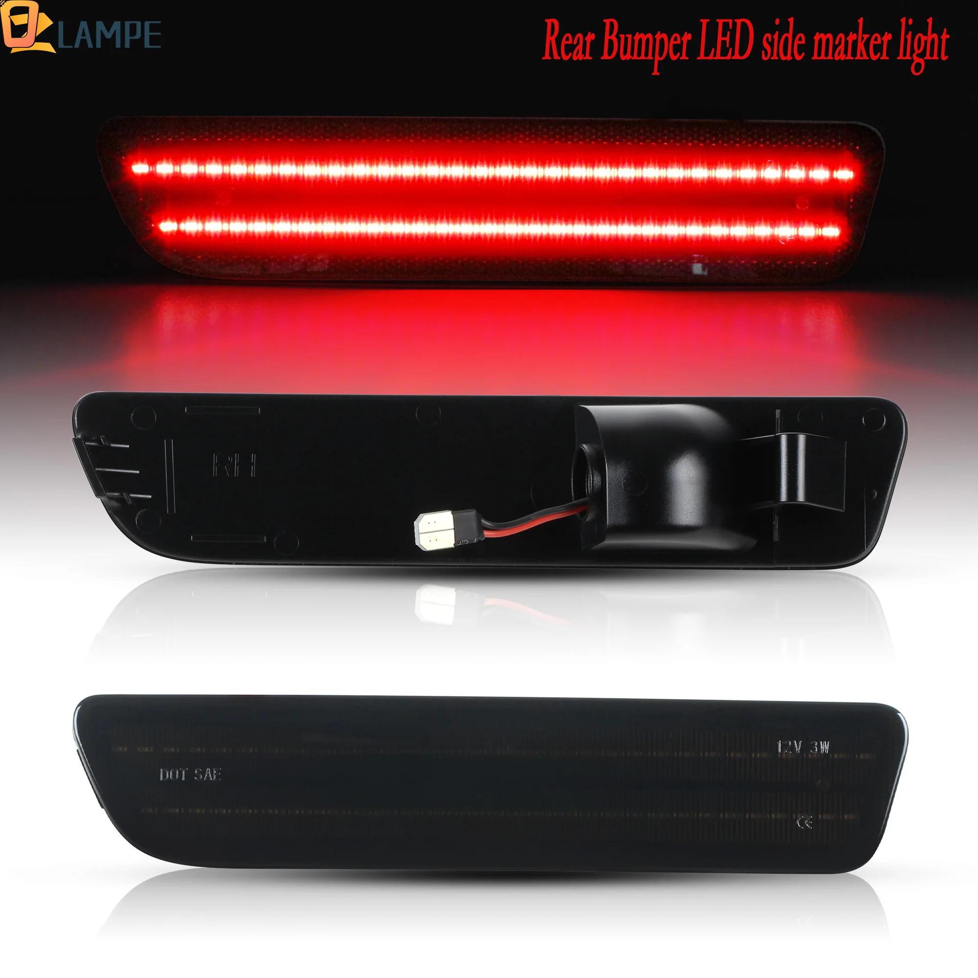 

2 шт. дымчатые/прозрачные линзы заднего бампера, светодиодный боковой габаритный фонарь 12 В, красный цвет для Ford Mustang 2005 2006 2007 2008 2009