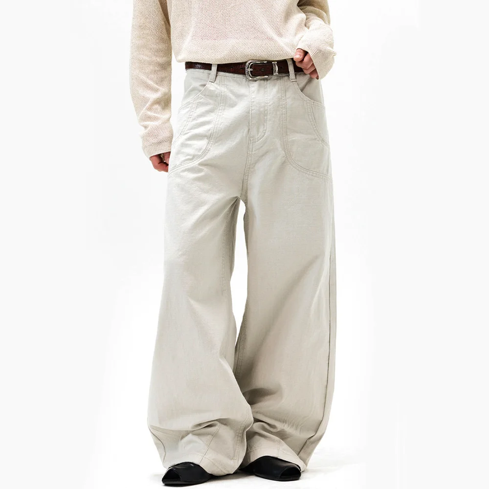 

Pure Cotton Cargo Pants Men Women Japan Korean Streetwear Fashion Vintage Loose Causal Straight Baggy Pants Couple Trousers