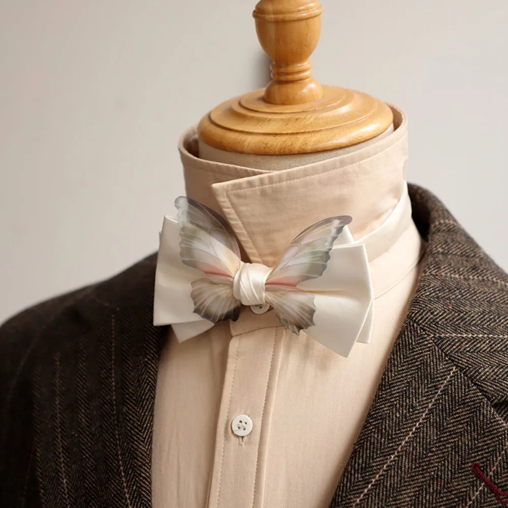 

Creative Solid Color Butterfly Bow Tie Adjustable Organza Men Necktie Soft Bowknot Bridegroom Groomsman Cravat Suit Accessories