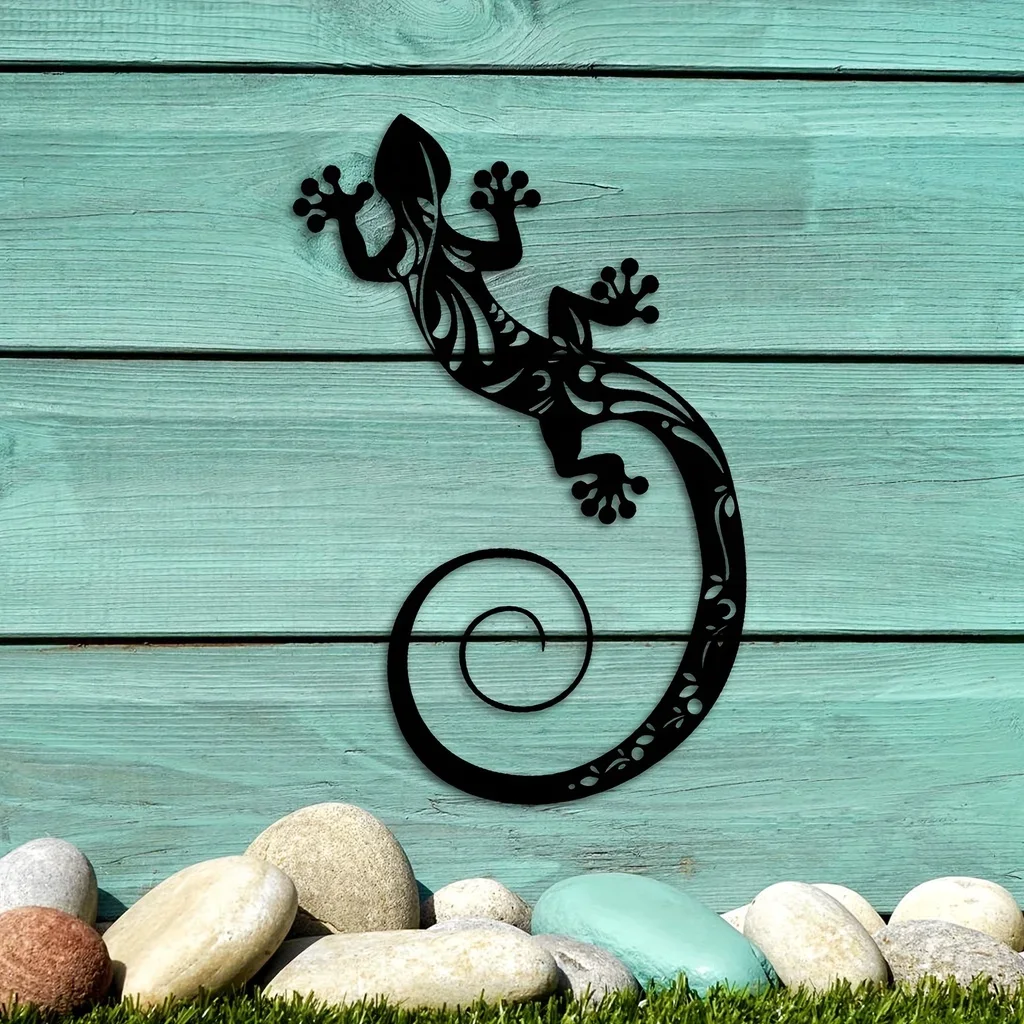 3D Lizard Metal Wall Art - Eye-Catching Home Decor for Living Room, Bedroom, and Office Wall Decor Metal Wall Hanging