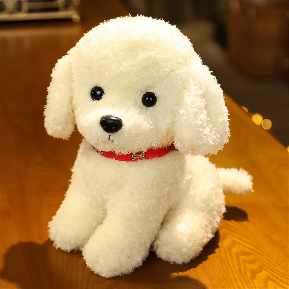 Chien en Peluche Créatif et Réaliste de 22/28cm, Jouets de Simulation Porte-Bonheur, Figurine Faite à la Main, Animaux