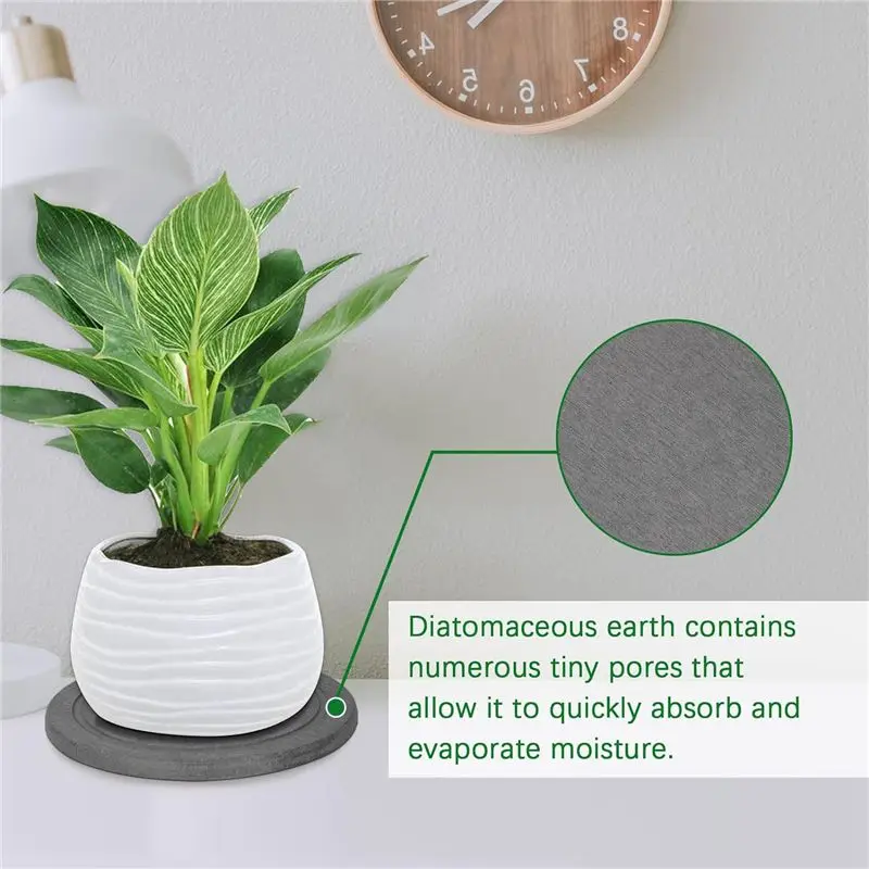 GOOD-Plant Saucer For Pots Instant Dry Diatomaceous Earth Plant Drip Trays For Indoors Keeping