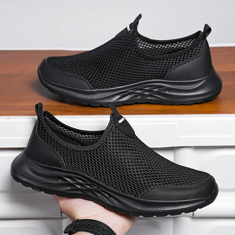 

Summer Breathable Mesh Men Casual Shoes Outdoor Fashion Non-slip Running Walking Sneakers Lightweight Mesh Man Driving Shoes