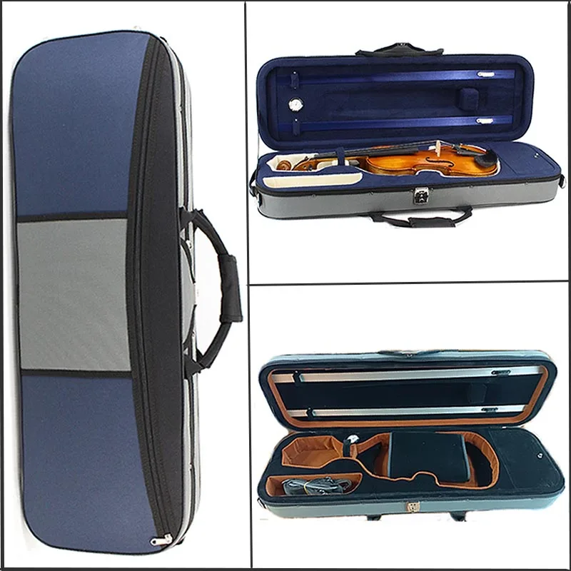 Fastshipping 4/4 3/4 1/2 Violin Oxford cloth Square Box Violin Square Case With hygrometer