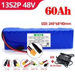 E-bike 48v Battery Pack 60Ah 18650 Lithium Ion Battery 13S2P 1000w Bike Motorcycle Conversion Kit Electric Scooter BMS +Charger