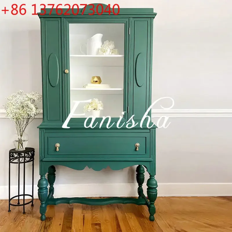 

Французский пристенный шкаф-буфет, декоративный шкаф для гостиной из массива дерева, французский винтажный винный шкаф.