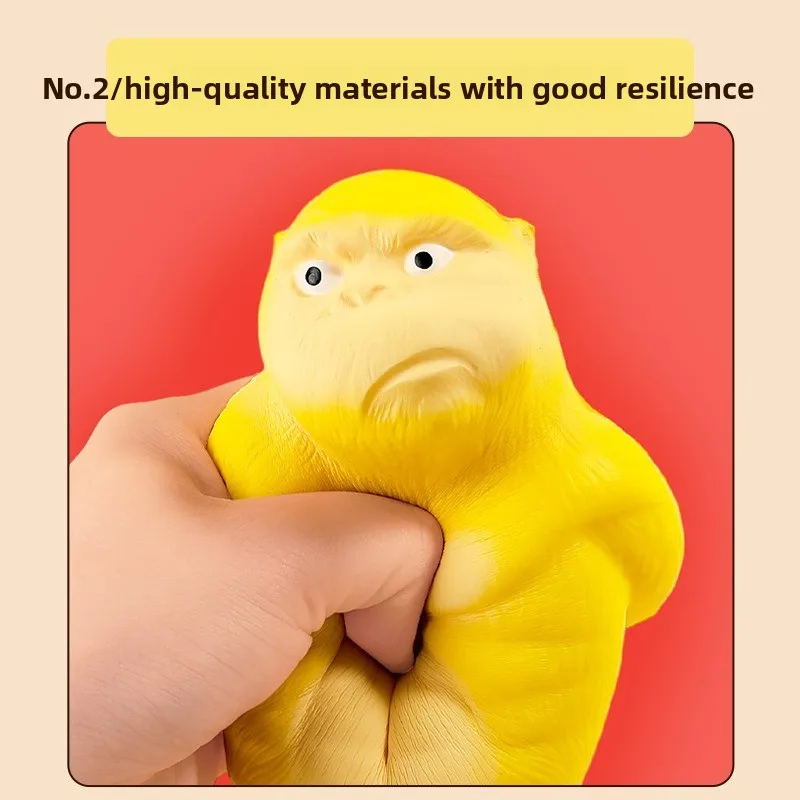 Yellow Gorilla Stress Relief Toy, Slow Rebound Wet and Slippery Toy, Adult Funny Angry Gorilla Squeeze Stress Relief Toy
