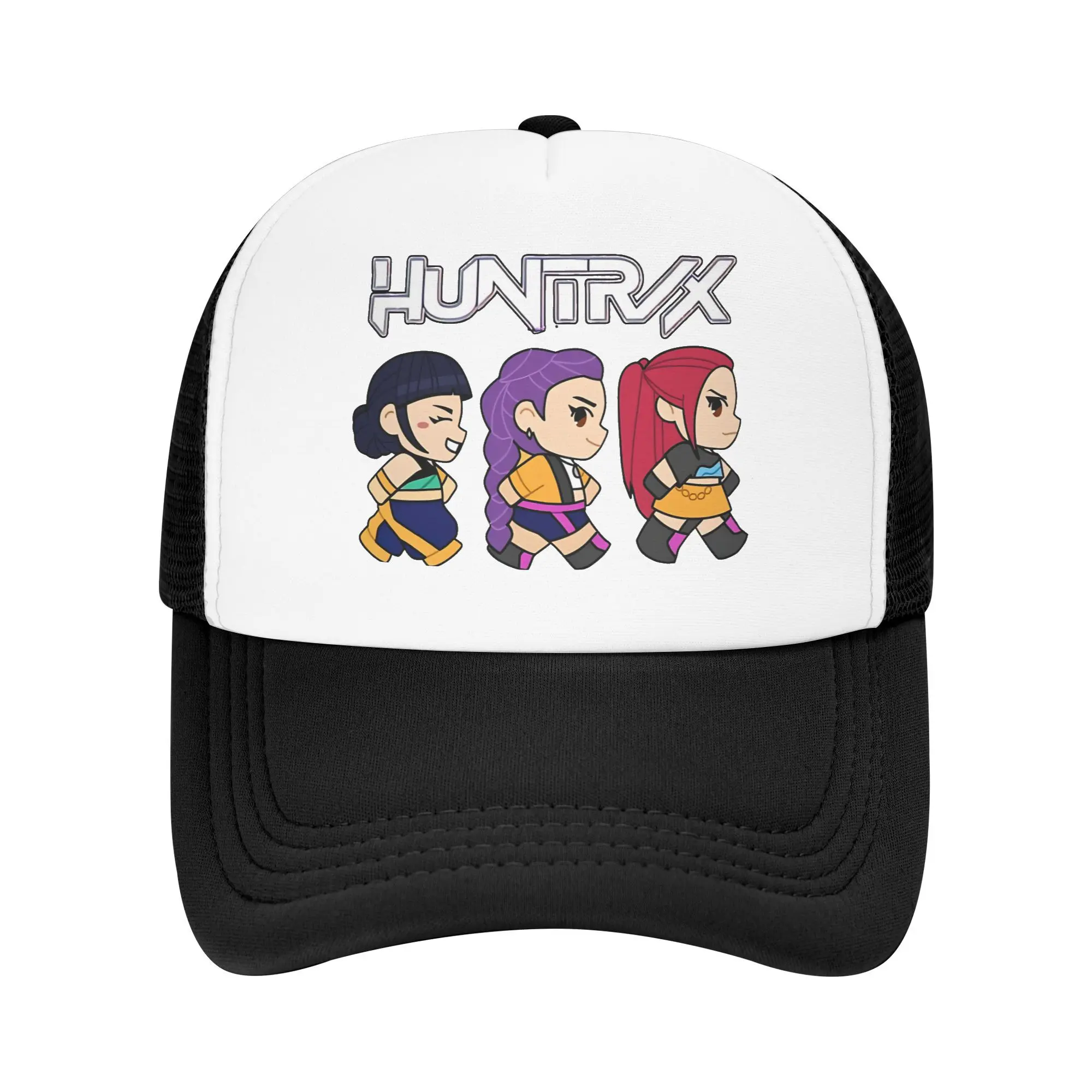 

Кепка дальнобойщика Kpop Demon Hunters Huntrix Chibi для взрослых, модная сетчатая бейсболка, шляпа от солнца, регулируемая спортивная кепка, летняя