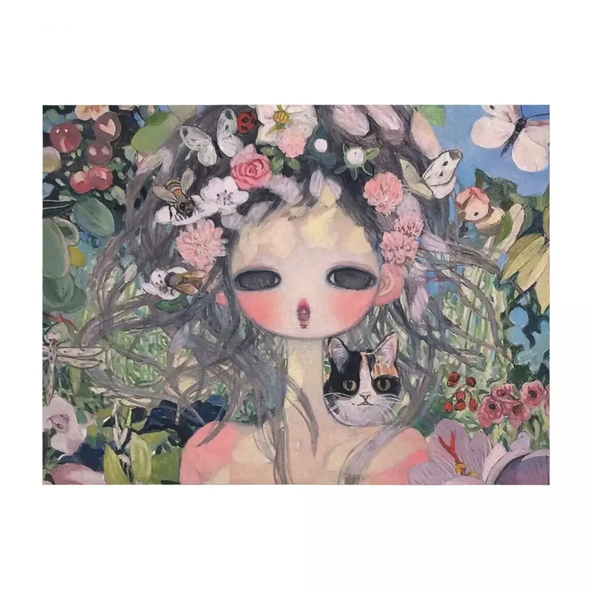

kebun tanaman wanita Throw Blanket Furry decorative Large Shaggy Blankets