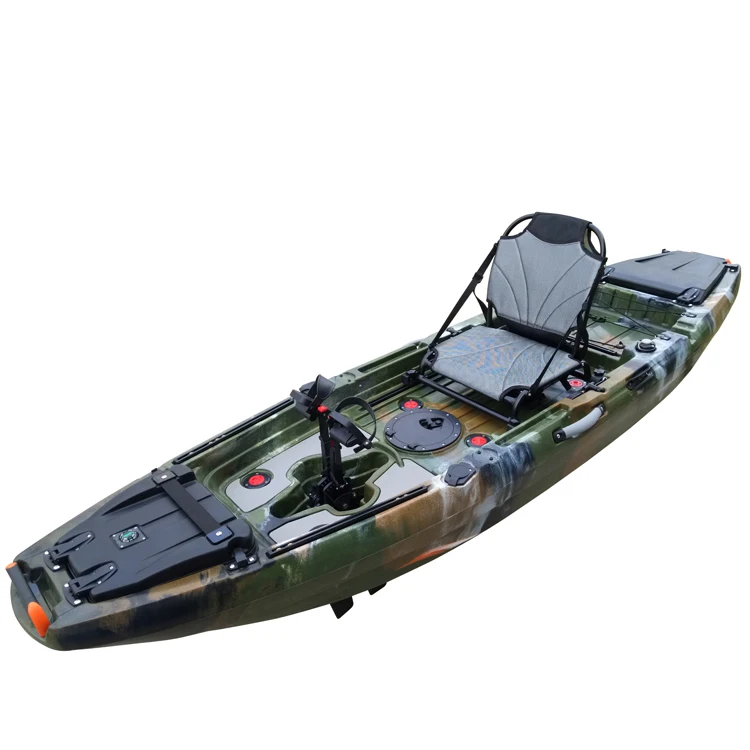 Custom Logo Single Seat Sit On Top Fishing Kayak With Pedal Drive System Wear Resistant Hull For Saltwater Freshwater Angling