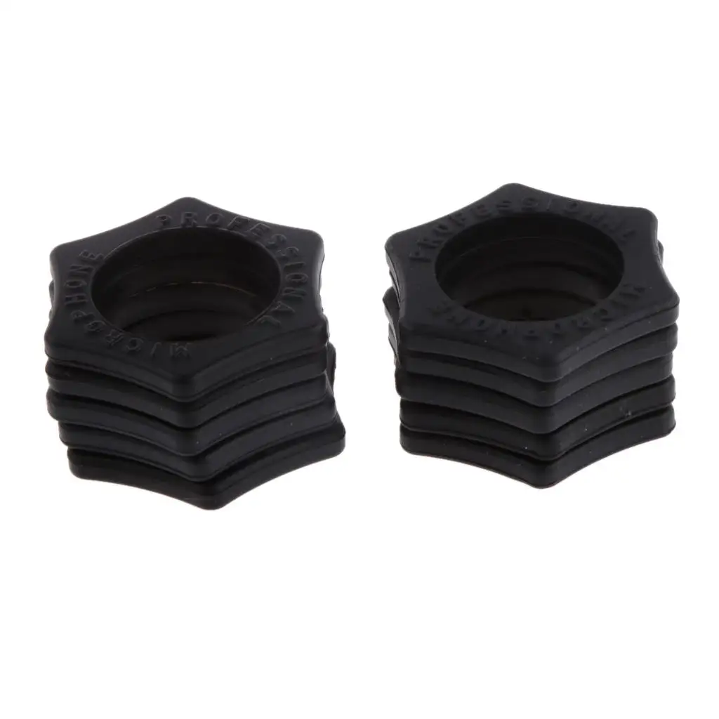 10Black Hexagonal Mic Slip Holder Roller Wireless Microphone Protection Ring