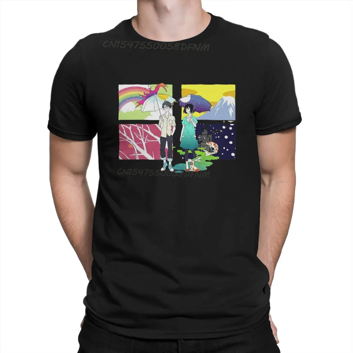 The Tatami Galaxy Newest T Shirt for Men Cool Fashion Camisas Pure Cotton T-shirts Custom Christmas Gifts OutdoorWear