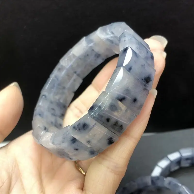 Natural Blue Rabbit Hair Quartz Bracelet Healing Reiki Crystal Man Woman Fengshui Jewelry Birthday Gift 1pcs 19x11MM