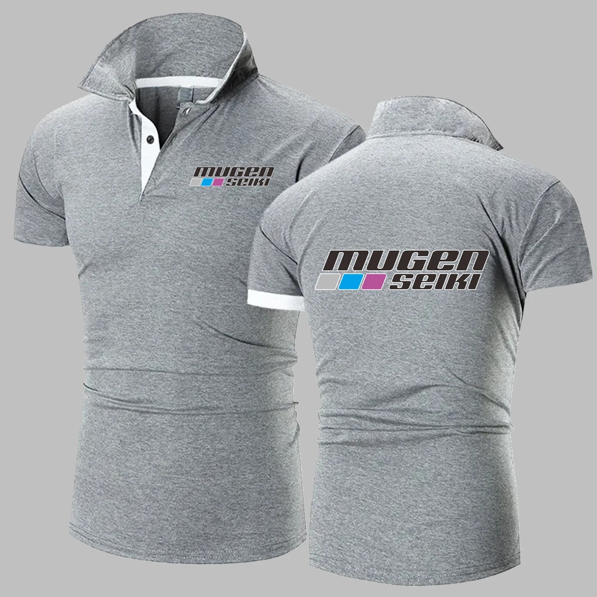 Mugen Seiki Logo Casual Breathable Comfortable Polo Shirt Men's Solid Golf Polos Shirts High Quality Short Sleeve Polo T-Shirt