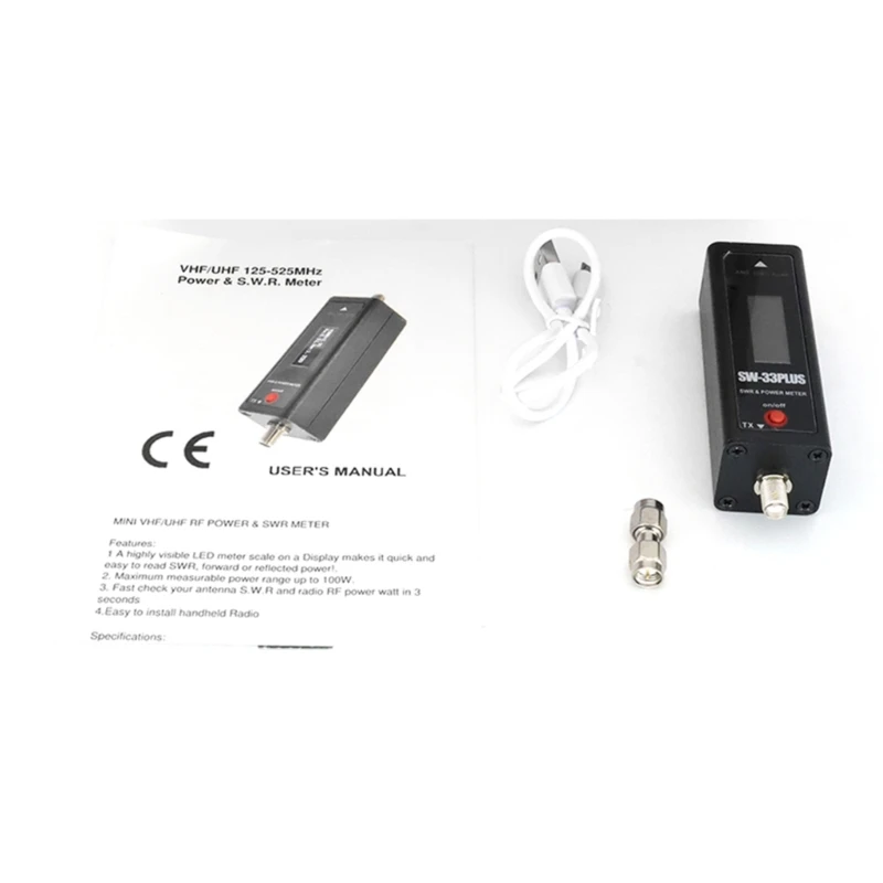 ดิจิตอลVHF/UHF 125-525MhzเมตรSWR Meterแบบพกพาคลื่นสั้นคลื่นยืนเมตรPower Meterสำหรับวิทยุ