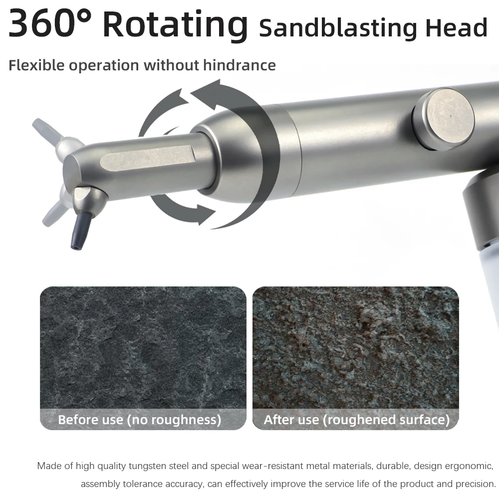 Pistola de óxido de aluminio para odontología, microblaster con 2/4 agujeros, interfaz Dental, chorro de arena, pulidora de abrasión de aire