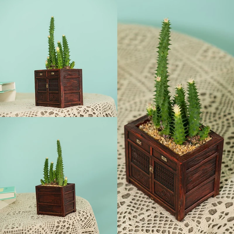 

Vintage Flowerpots Cupboard Flowerpot Cultivate Seedlings Flowerpots Potted Succulent Plants Box Container Home Desktop Ornament