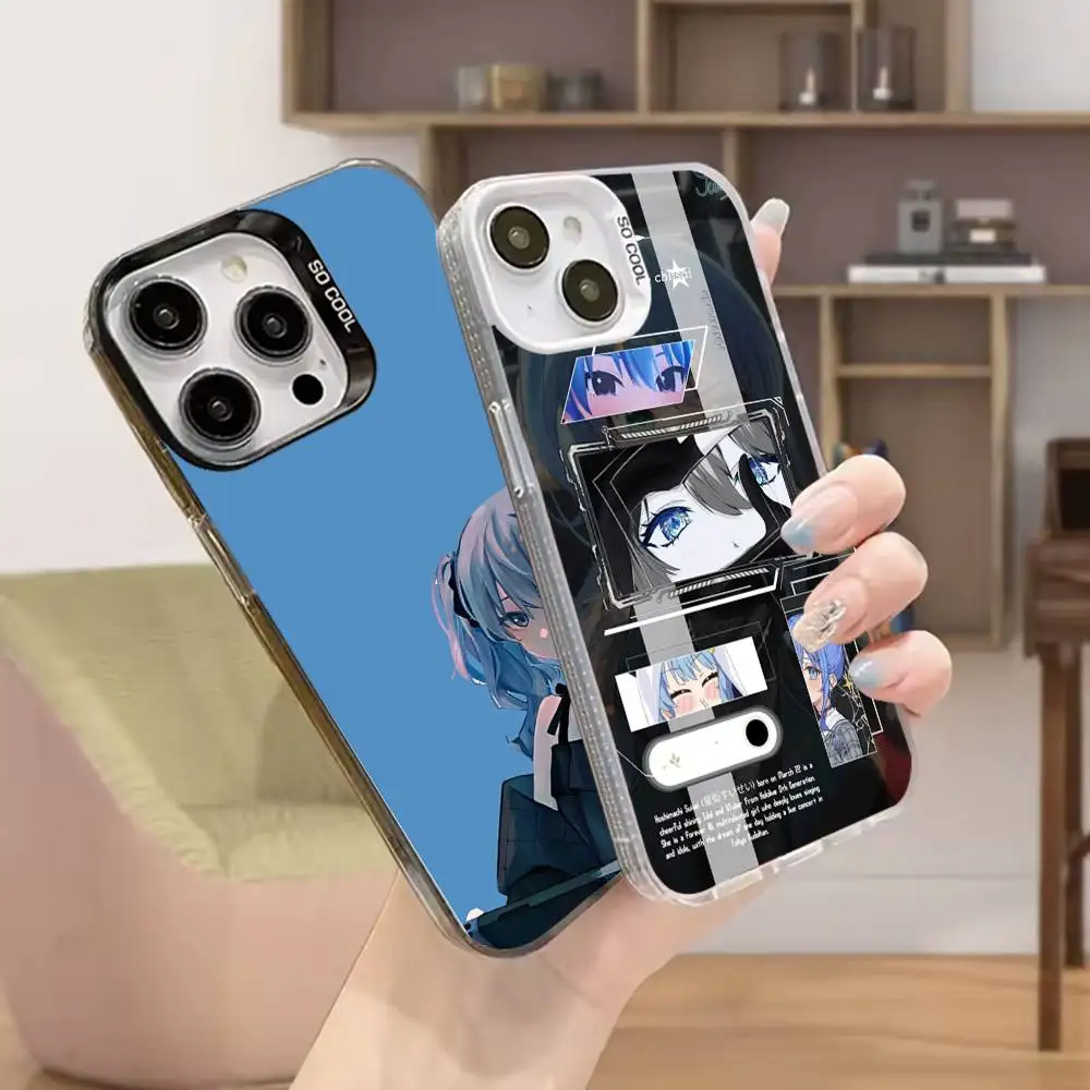 

H-Hoshimachi S-Suisei Diva Phone Case For iPhone 16,15,14,13,12,11,Mini,Pro,MAX Black Matte Shockproof Cover