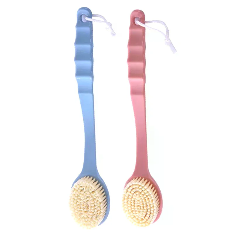 Soft Body Scrubber Shower Exfoliating Scrubs Long Handle Bath Brush Exfoliator Skin Massager Cleaning Brush Bathroom