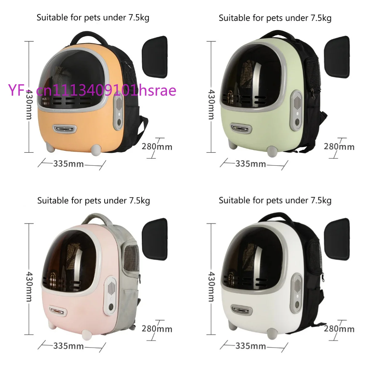 Large Portable Transparent Cat Backpack Carrier Built-in Fan Light Breathable Aviation Grade Pet Travel Bag