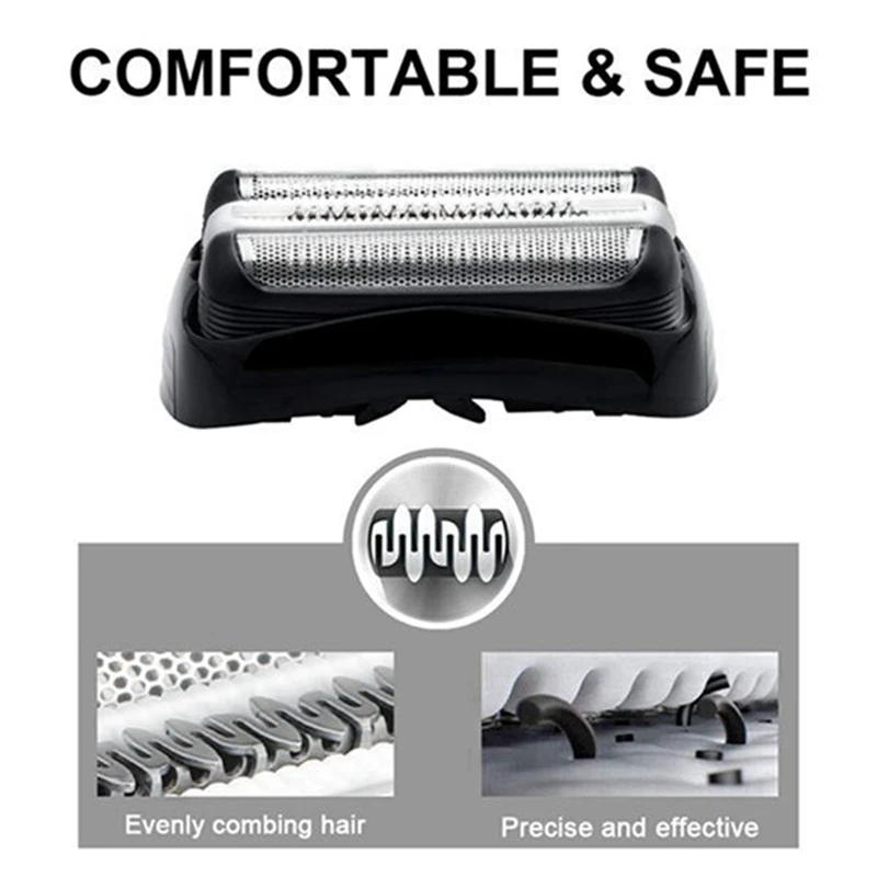 B47B 2X Shaving Head Replacement for Braun 32B 32S 21B 21S 3-Series Mesh Cutter Block Electric Shaver Accessories