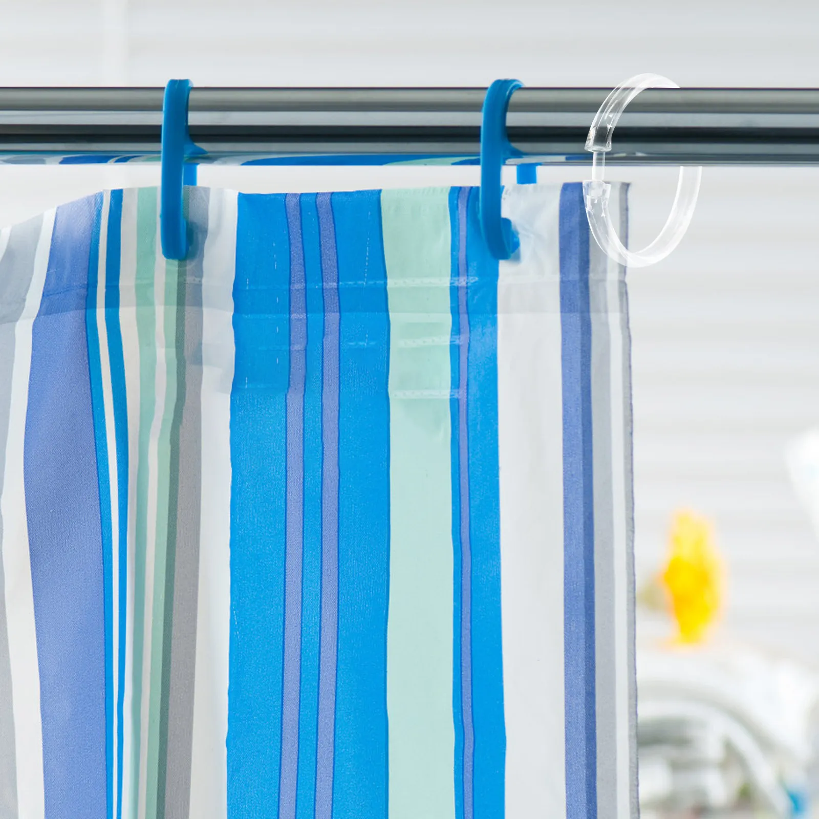 24Pcs Acrylic Shower Curtain Hanging Rings Roman Rod Round Thick Sturdy Smooth Sliding Shower Hooks
