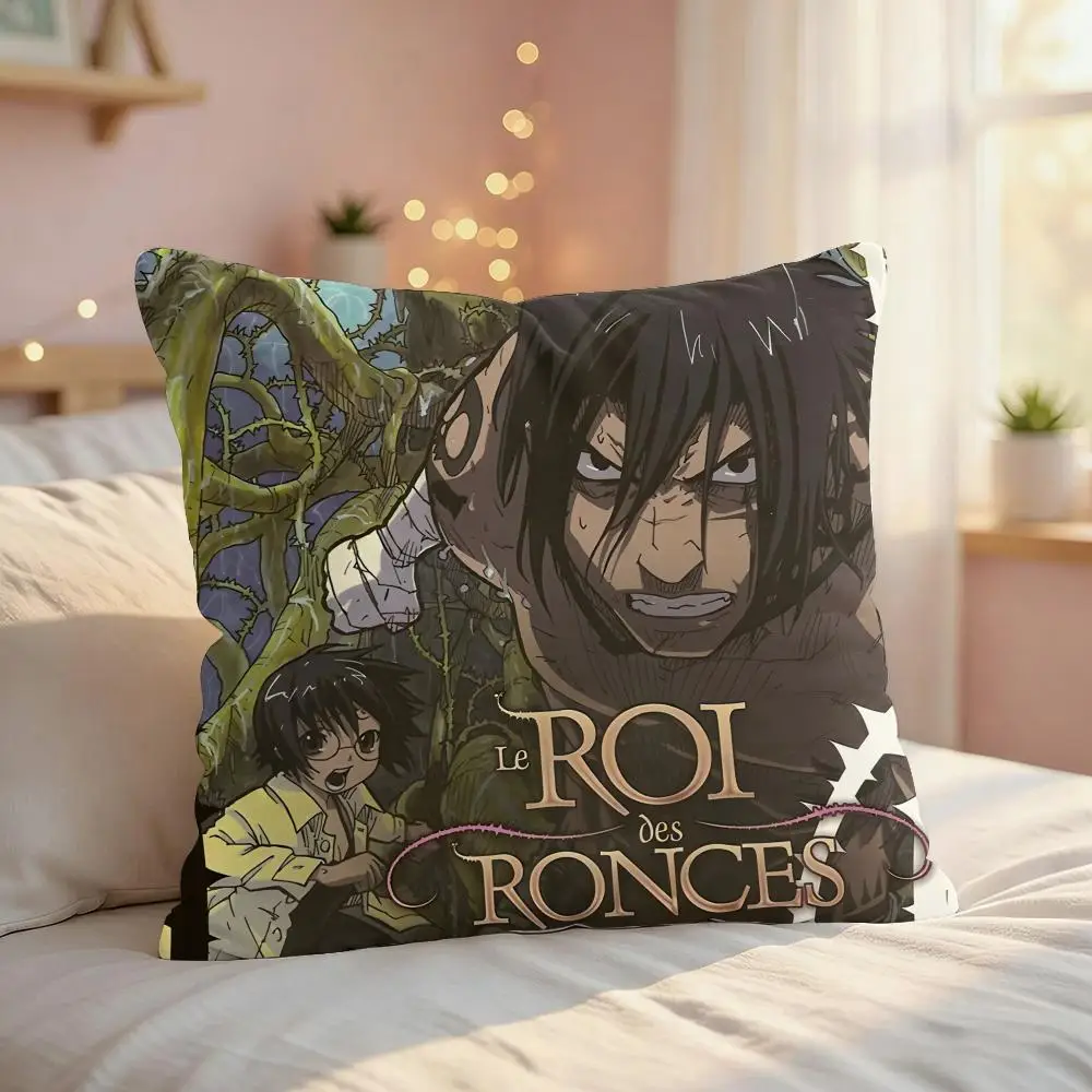 The K-King Of Thorn Anime Cushion Cover Silky Short Plush Invisible Zipper Dustproof Sofa Pillow Case For Home Decor