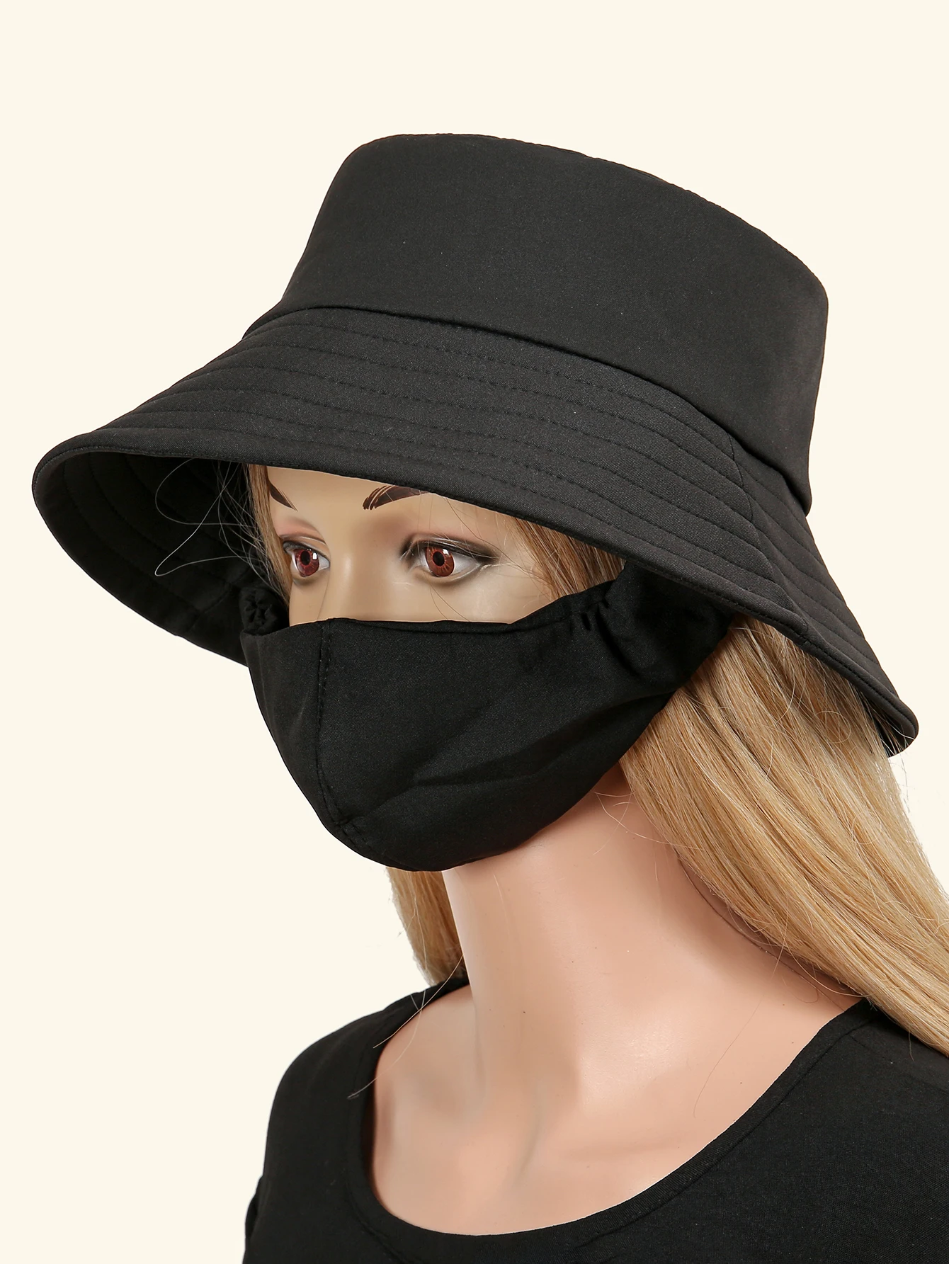 Gorro de protección solar para mujer, máscara facial integrada de Color sólido, sombra de sol de verano, bufanda ligera, 60cm