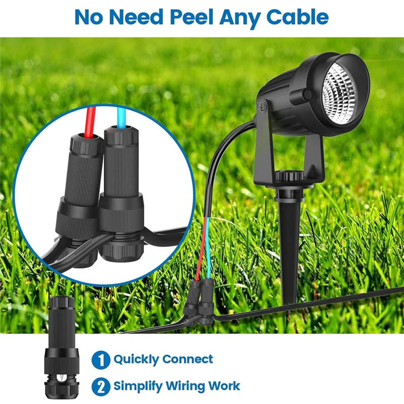 

Low Voltage Wire Connectors -12-18 Gauge Waterproof Landscape Lights Connector For Outside Path Light Deck Light Yard A-ABRO