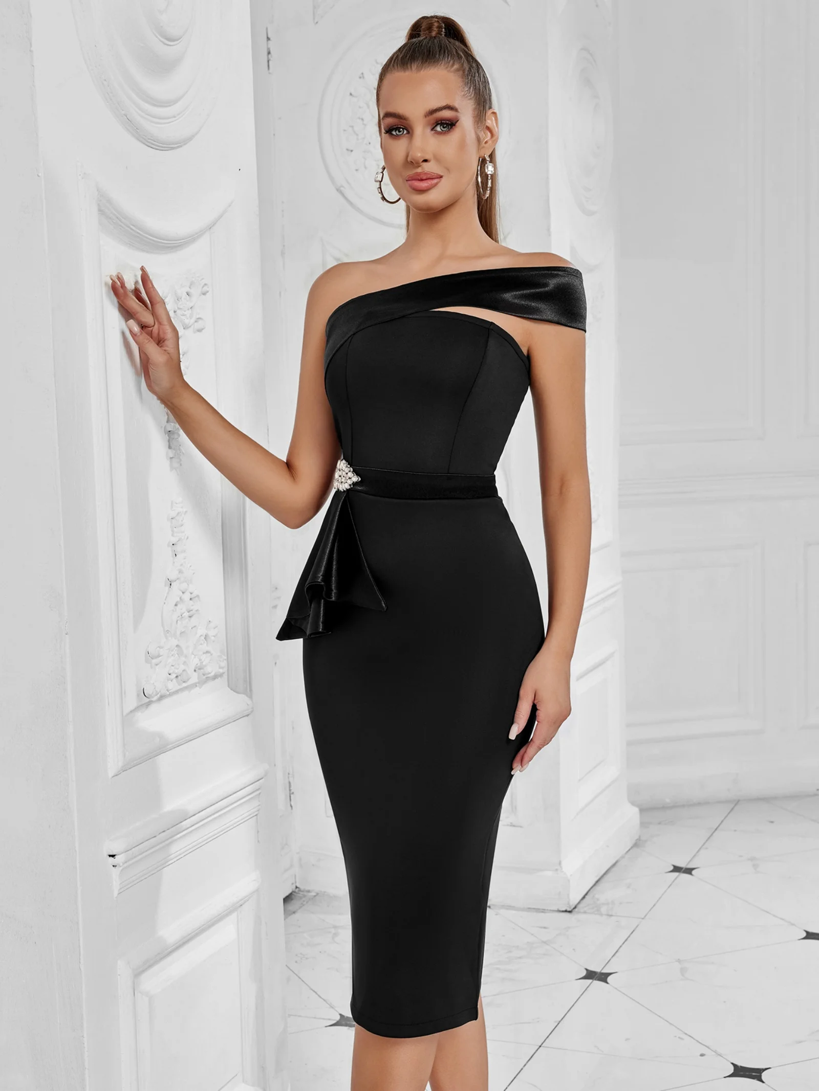 Elegant Prom Dress For Women Off Shoulder Sexy Party Evening Night Formal Luxury Gala Knee Length Lady Female Bodycon Vestidos