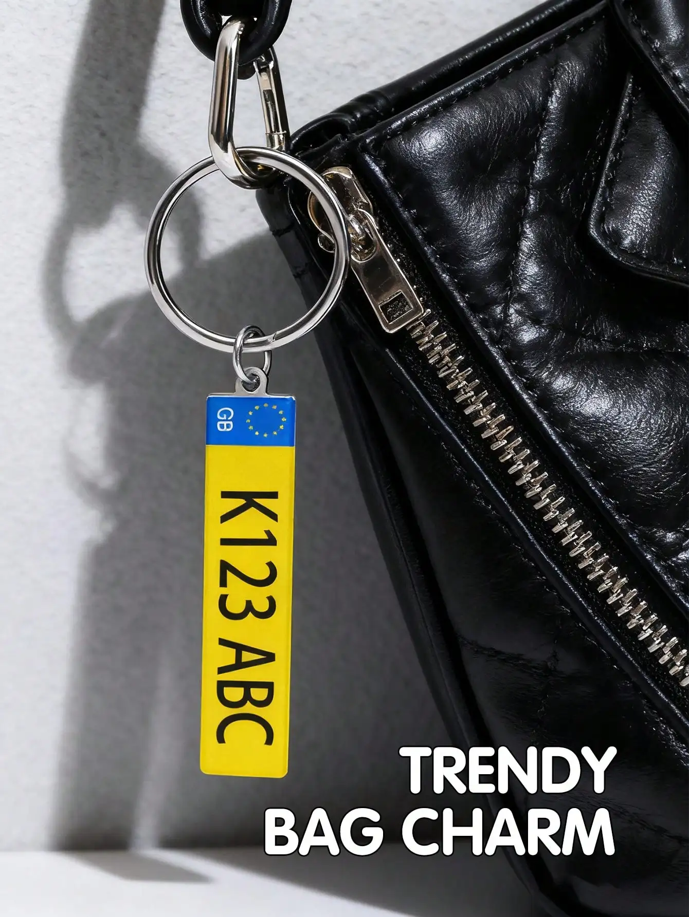 Custom Car License Plate Keychain Personalized Name Number Plate Acrylic Metal Keyring Gift for Dad Boyfriend image 3