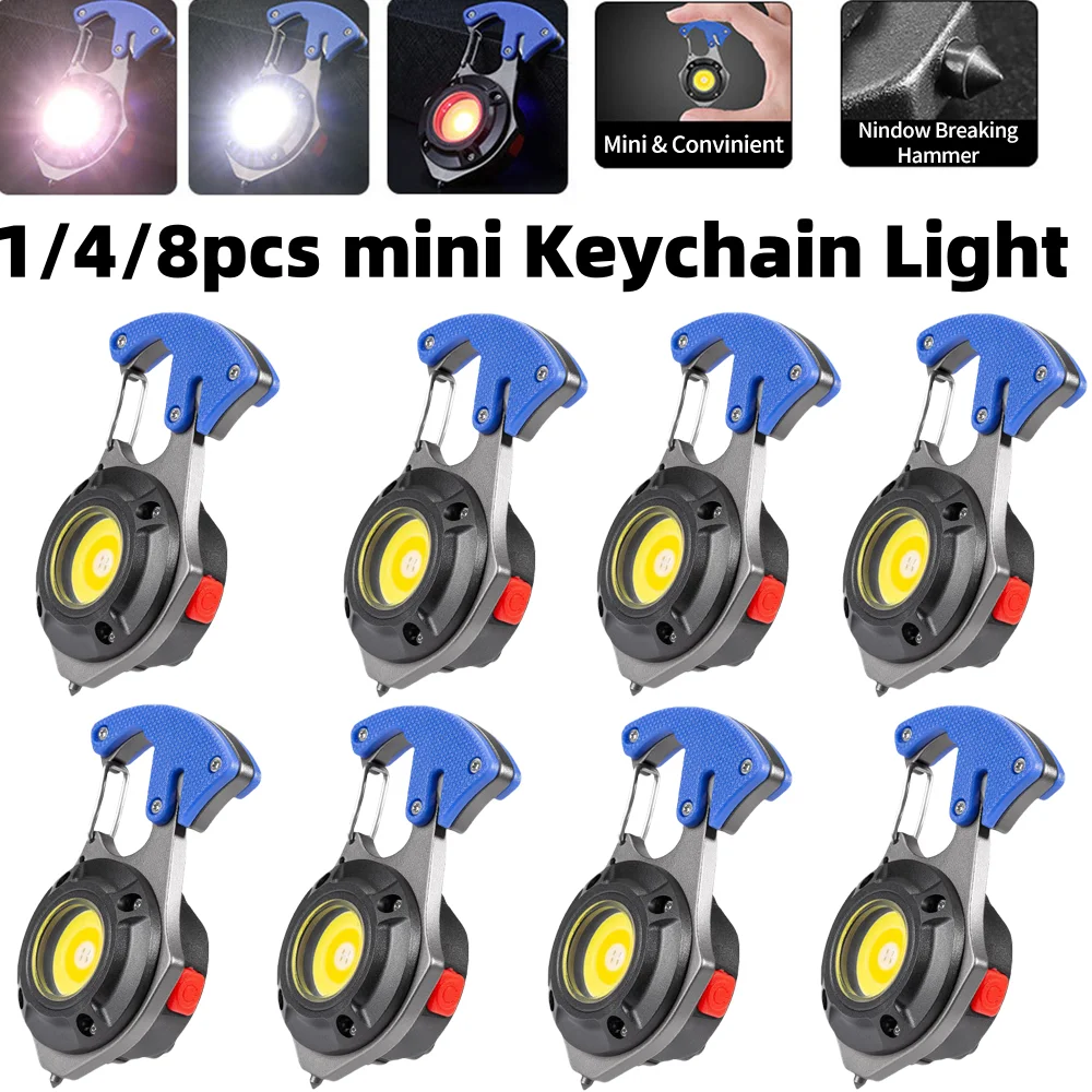 Portable LED Flashlight Mini Rechargeable Multifunctional Work Light Keychain Small Pocket Lights For Outdoor Camping Car Light