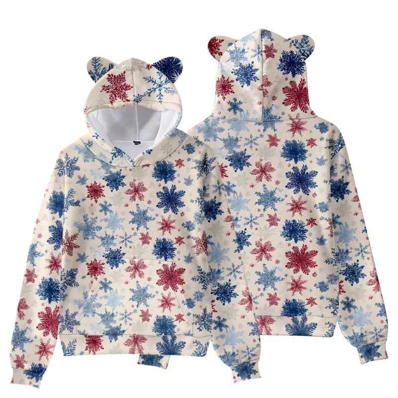 

Уютные одинаковые рождественские толстовки для всей семьи с медвежьими ушками, милый пуловер для взрослых, наряд для праздничной вечеринки, праздничный зимний семейный подарок, идея
