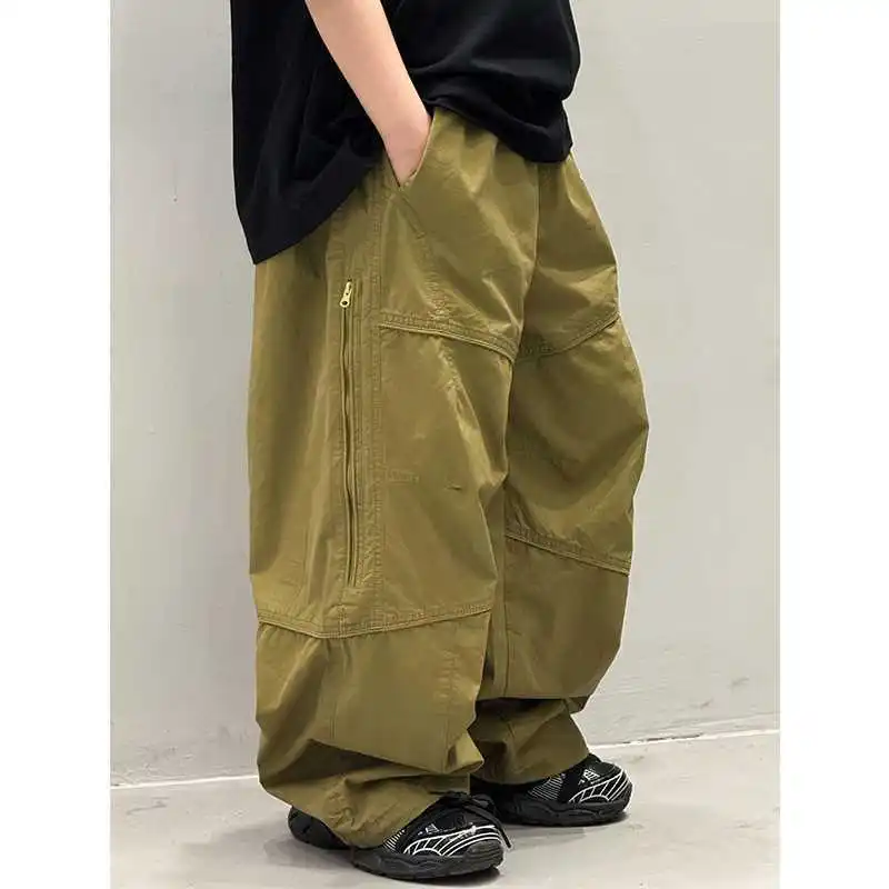 Kids Boys Spring Fall 2026 New Loose Thin Hip Hop Long Pants Middle Big Kids Back To School Cargo Pants Cotton