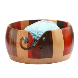 Wooden Yarn Bowl Crochet Organizer Storage Holder Non Slip Eco-friendly New Handmade DIY For Knitting Crochet Skeins