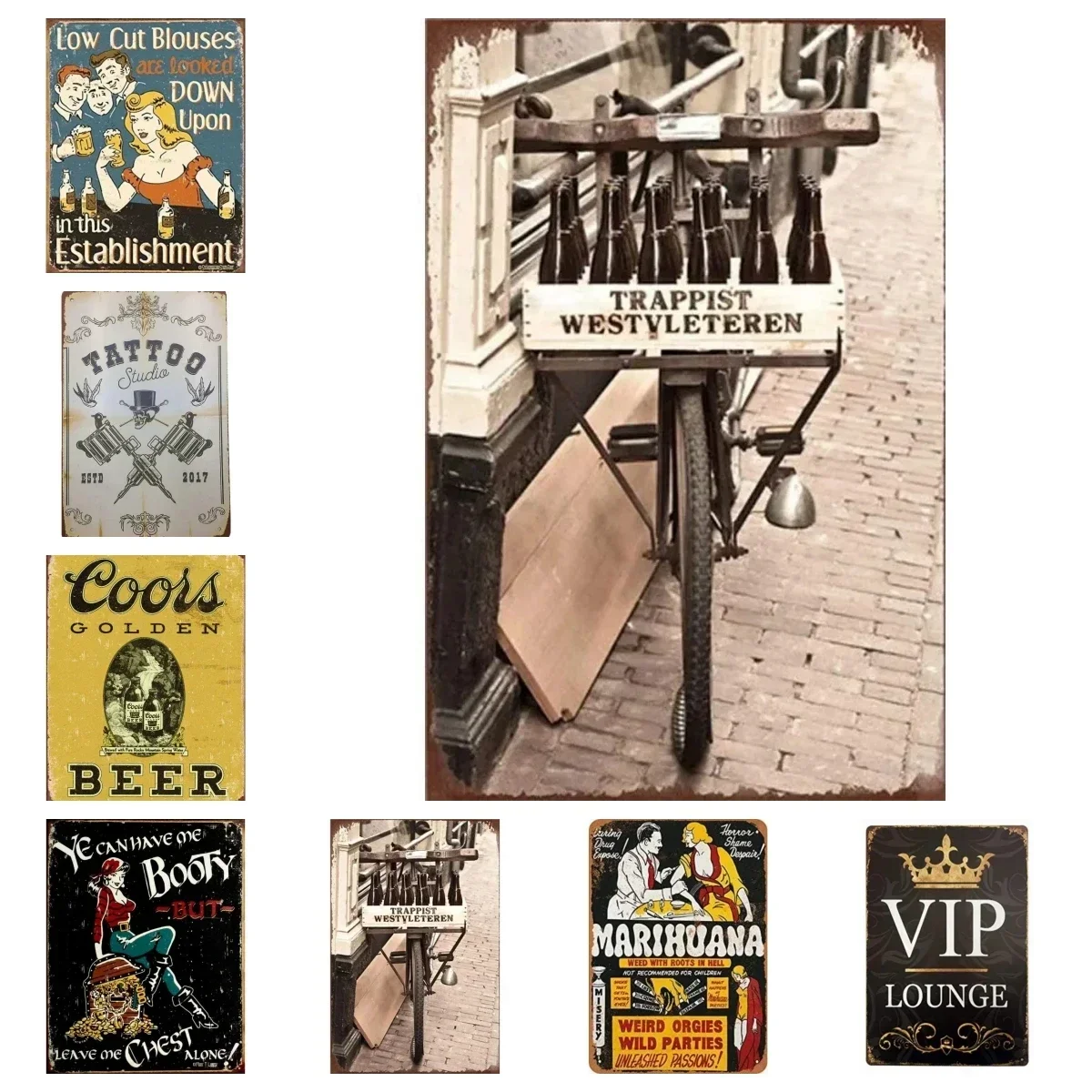 Tin Sign Retro Poster Trappist Westvleteren Bar Pub Club Restaurant People Cave Decoration Gift 8x12 Inches