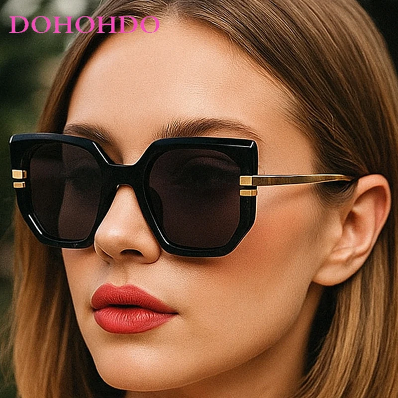 

Popular Brand Designer Big Frame Square Metal Legs Women's Sunglasses Trend Luxury Men Sunglass Driving Travel Sunglasses UV400
