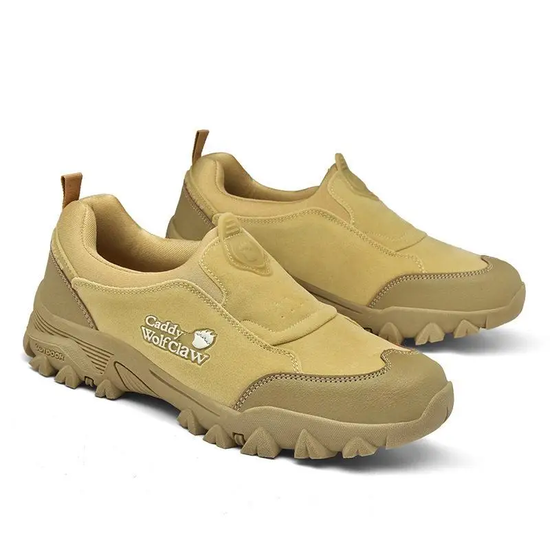 Anti-Slip Outdoor Climbing Shoes Elastic Sole Sports Shoes for Middle-Aged Men Casual Slip-On Boots Mountain Trekking Footwear