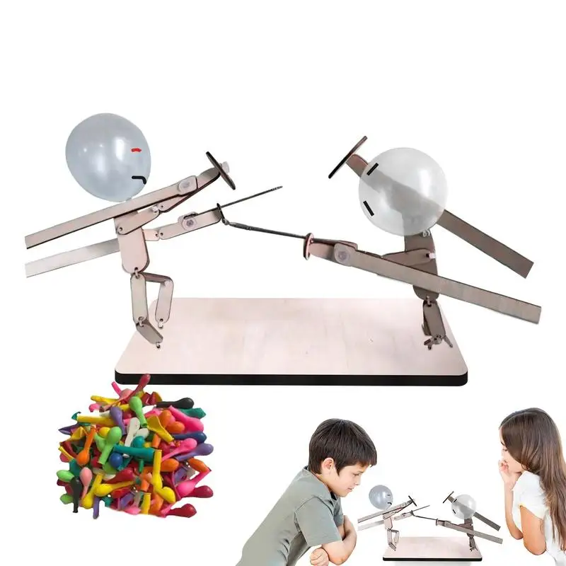 

Balloon Bamboo Man Battle Wooden Bots Battle Game Two-Player Fast-Paced Balloon Battle Game with 20 Balloons for Adults