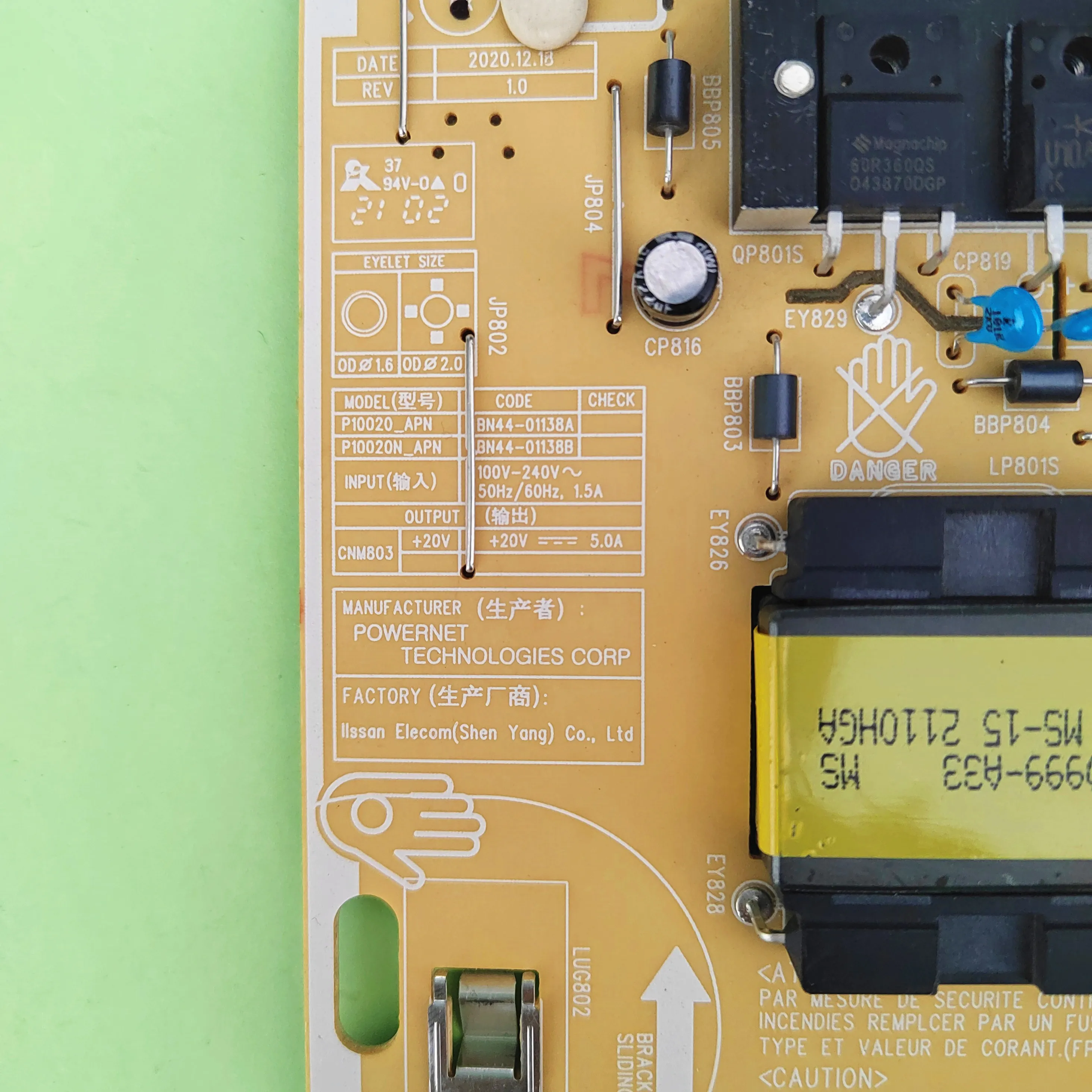 BN44-01138A BN4401138A P10020-APN Power Supply Board for S24A600U S24A600NWC monitor