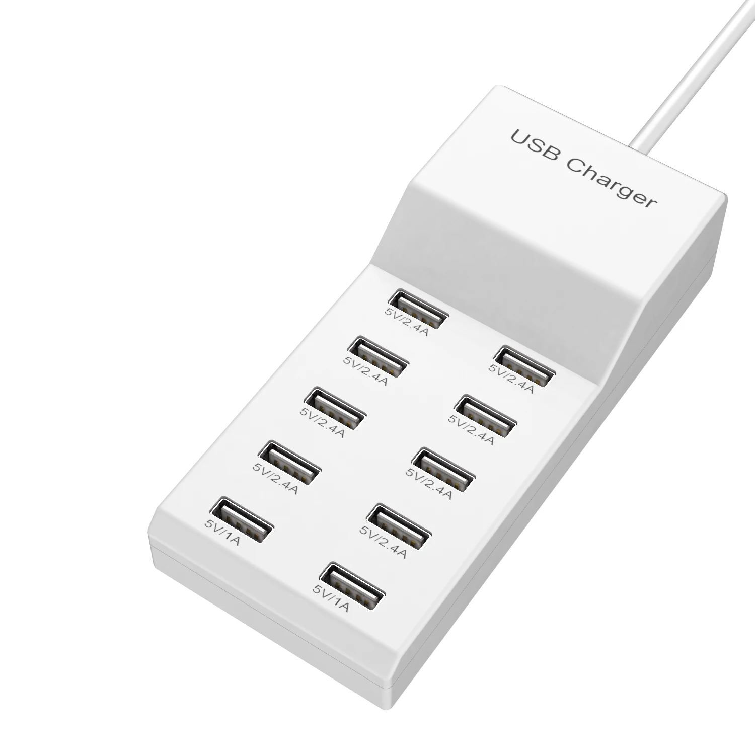 10 포트 usb 2.0 휴대폰 충전기 허브 고속 충전 도크 2.4A