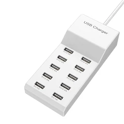 10 포트 usb 2.0 휴대폰 충전기 허브 고속 충전 도크 2.4A