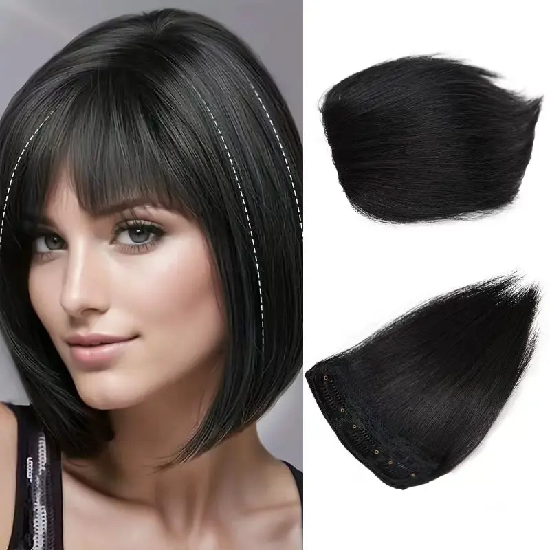 3Clips Invisable Seamless Hair Pads 100% Human Hair Women Clip in Increase Volume Hair Extensions Top Side Cover Hairpiece